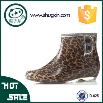 Lady léopard dot pluie bottes nouveau style cheville chaussures femmes mode bottes 625